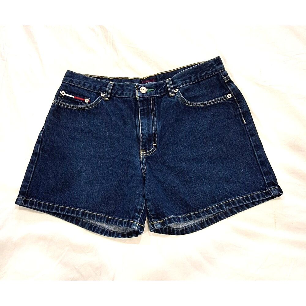 Tommy Jeans Dark Blue Wash Y2K Denim Shorts Womens Sz 11